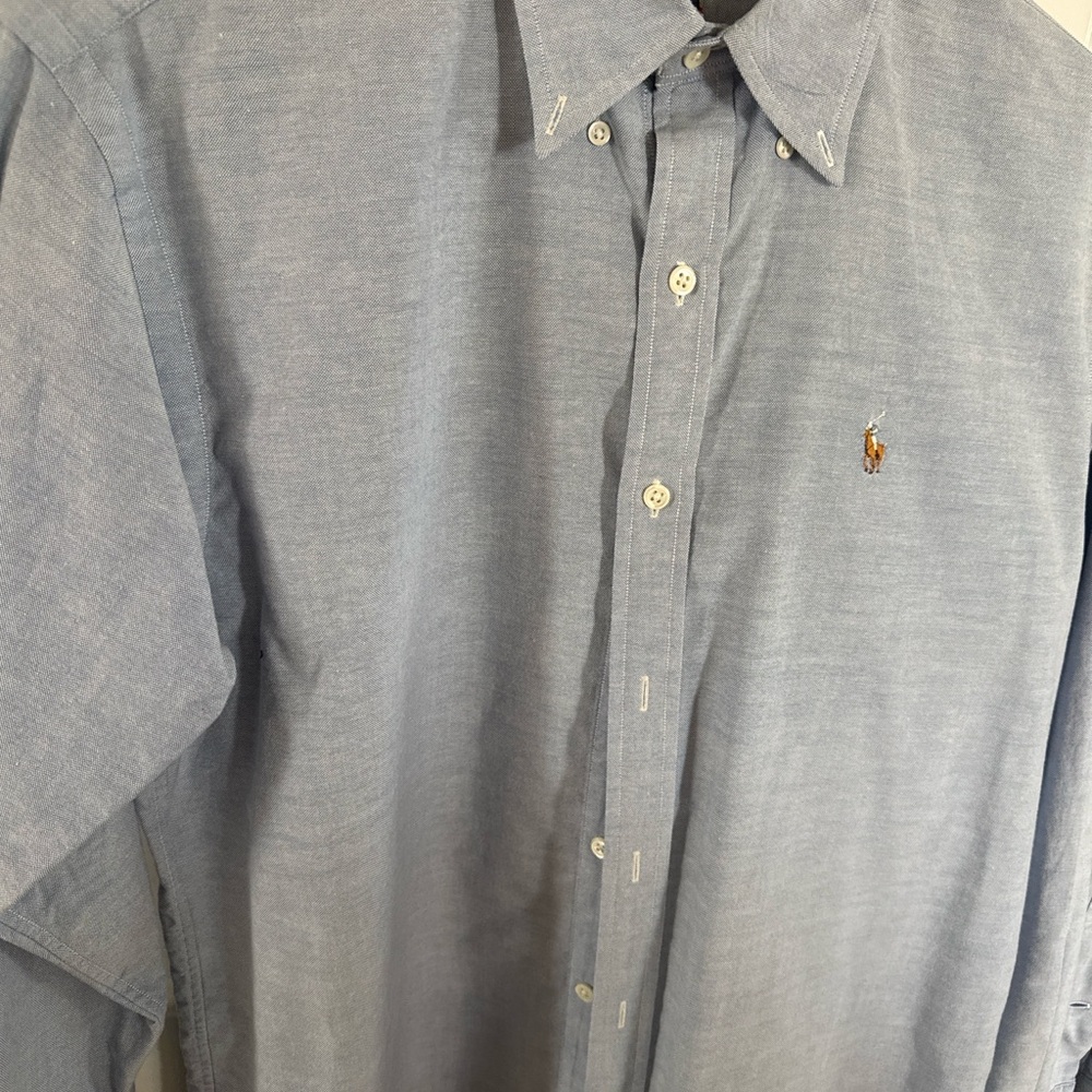 Ralph Lauren Light Blue Button-Down Shirt with Polo Pony